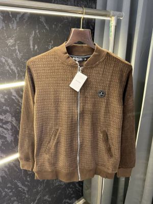 Balmai Paris Knitted Zipper Jacket (Brown)