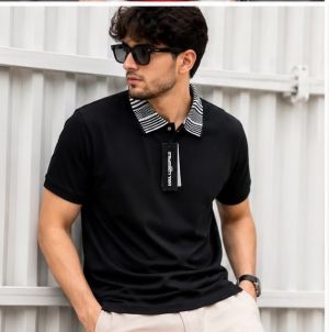 KARL LAGERFELD PREMIUM BLACK COLLAR POLO