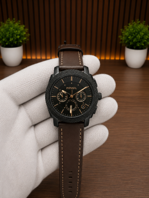 FOSSSIL MACHINE CHRONO BROWN LEATHER BELT AT290