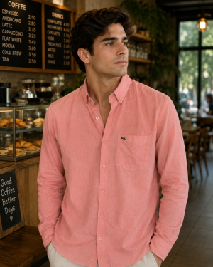 Lac Lenin Collor Shirt Peach  K254-PI