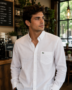 Lac Lenin Collor Shirt White  K254-W