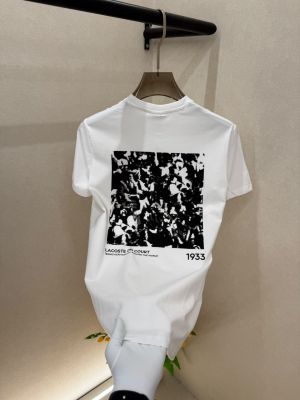 Lacost  White Premium Back Printed Round Neck T-shirt F5022-W2