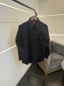 Heermes linen cotton imported shirt black
