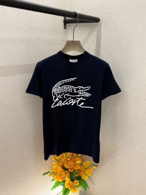Lacost  Navy Premium Printed Round Neck T-shirt F5022-NY