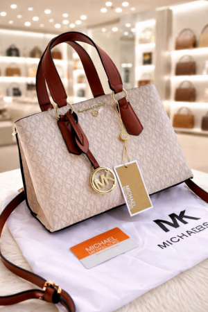 Michaell_Kors Emma Medium Satchel BAG With Box & Dust Bag & Sling Belt