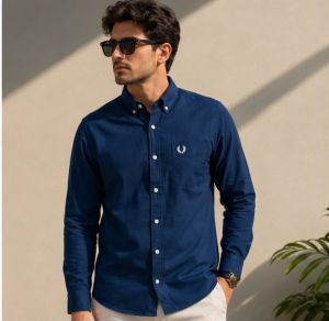 FRED PERRY BLUE PREMIUM CLASSIC SHIRT