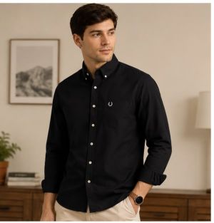 FRED PERRY BLACK PREMIUM CLASSIC SHIRT