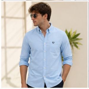 FRED PERRY BLUE  PREMIUM CLASSIC SHIRT