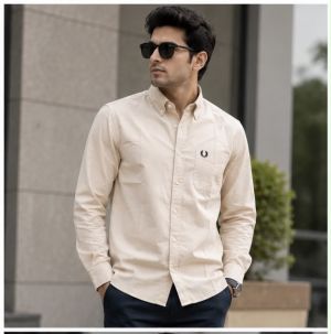 FRED PERRY BEIGE PREMIUM CLASSIC SHIRT
