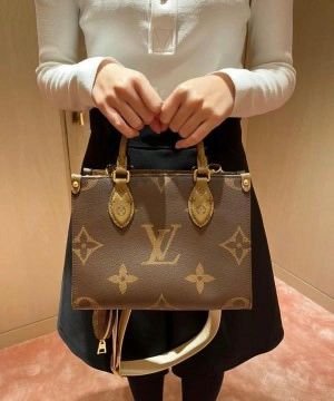 Lv vuttion onthego tote in vuitton monogram empreinte leather bag with double box