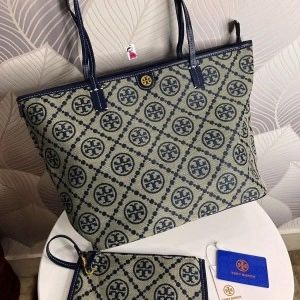 Tory_ jacquard tote bag with original box