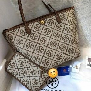 Tory_ jacquard tote bag with original box