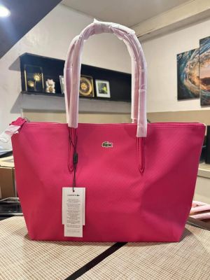 Lacostte Leather Tote Hot Pink Premium With OG Packing