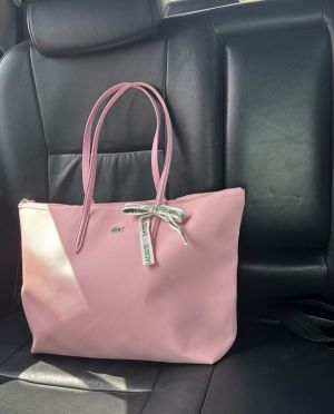 Lacostte Leather Tote Light Pink Premium With OG Packing