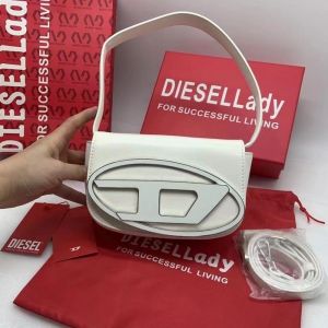 Diessel 1DR Shoulder Bag With OG Box & Dust Bag & Extra Shoulder Strap (White - 441)