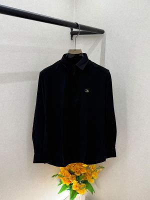 Balmai Paris Imported Zipper Premium Black Shirt With Brand Box Packing and Carry bag F3532-BL
