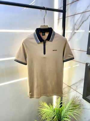Hug Boss Beige Collar Neck Premium Polo T-shirt F3165-BE