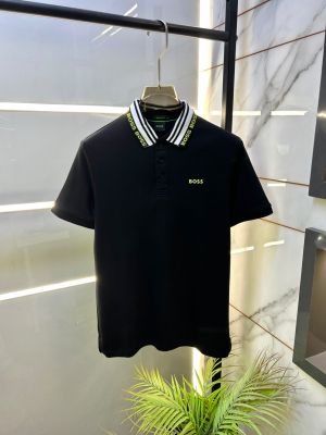 Hug Boss Black Collar Neck Premium Polo T-shirt F3165-B2