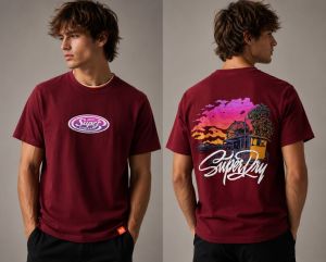 SUPER DRY  Premium Front & Back Side Print Round Neck Tshirt GZ_0329