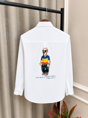 Ralp Lauren Polo Imported White Premium HD Back Print Oxford Shirt(1332)