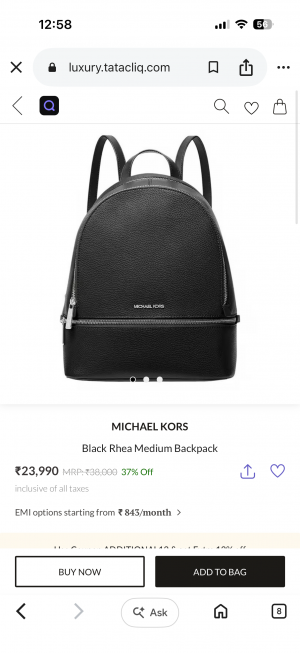 Michaeel_Kors_CB_Rhea_Black_Pebbled_Leather_Backpack_With_Original_Dustcover_And_Carry_Bag