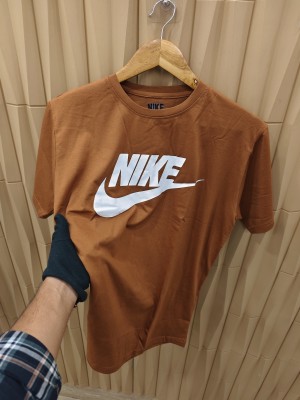 round neck tshirt half rust