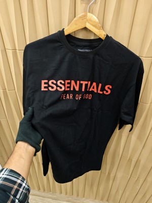 round neck tshirt half black
