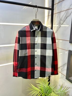 Burberr  Black Premium Checks Shirt With Brand Box Packing and Carry Bag F3759-BL