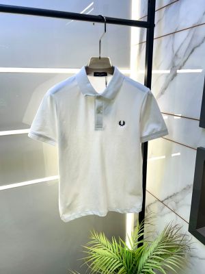 Fred Perry White Polo Premium Collar Neck T-shirt F3756-WH