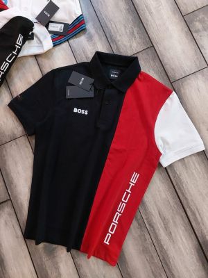 Boss x Porsche Edition Navy Collar Neck Premium Polo T-shirt F5086-NY