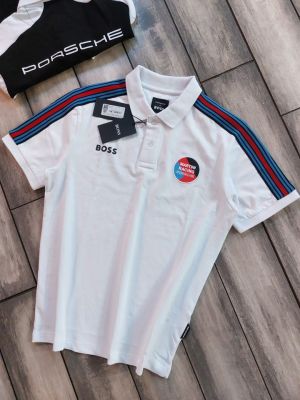 Boss x Porsche Edition White Collar Neck Premium Polo T-shirt F5086-WH
