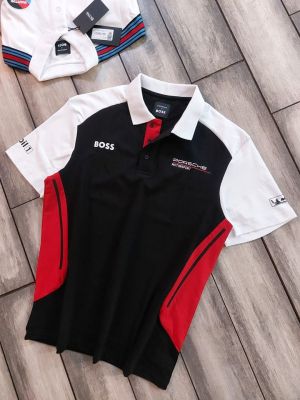 Boss x Porsche Edition Black Collar Neck Premium Polo T-shirt F5086-BL