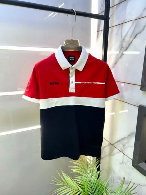 Boss x Porsche Edition Red Collar Neck Premium Polo T-shirt F5058