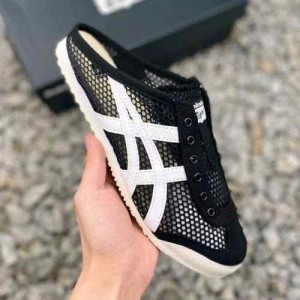 Onitsukaa Tiger Mexico 66 Sabot Half Cut  Black White