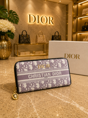 Christian Dio Womens Wallet Grey Colour (119)