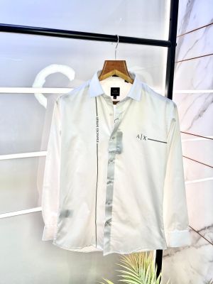 Arman_ Exchange Reflective White Premium Shirt With Brand Box Packing And Carry Bag F653-WH
