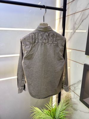 Diese Grey Denim Back Print Super Premium Shirt F3983-GY