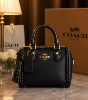 Coacchh Rowan Mini Braided Crossbody Bag With Original Magnet Box & Carry bag 6555