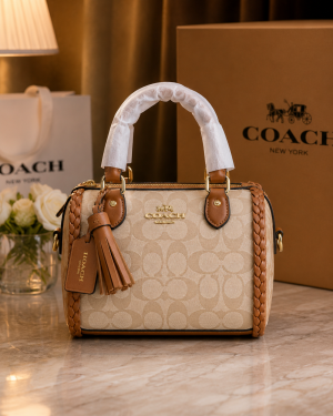 Coacchh Rowan Mini Braided Crossbody Bag With Original Magnet Box & Carry bag 6557