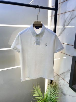 Ralp Lauren White Polo Premium Collar Neck T-shirt F3705-WH