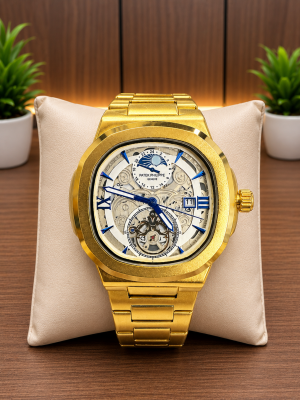 PATEK PHILLIPPE SUN GOLD WHITE DIAL AT456