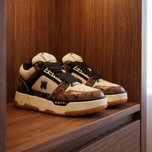 Amiiri MA 1 Beige Brown Snakeskin Sneaker 