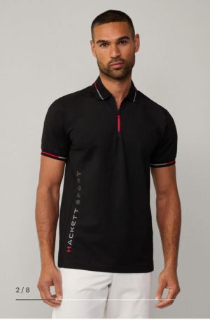 Hacket  Black Polo Premium Collar Neck T-shirt F3621-B2