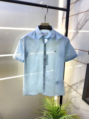 Calvi Klein Sky Linen Half Sleeves Super Premium Shirt F3958-SK
