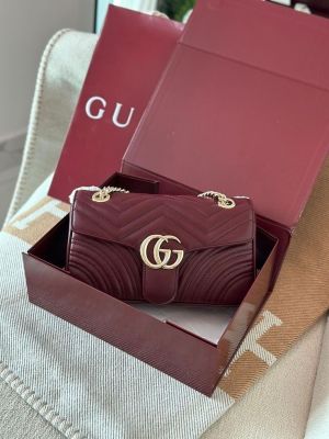 GUUCCI GG Marmont Sling Bag With og double Box(red) with DustBag Cards tags manual etc