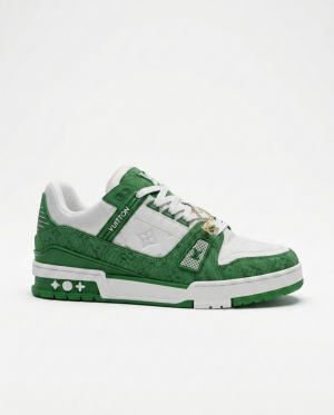 LOUIIS VUITTOON TRAINER MONOGRAM GREEN DENIM