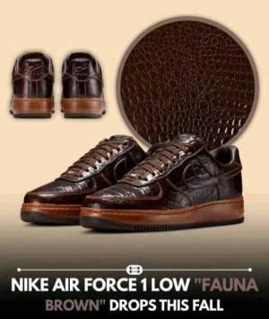 Nikee Airforce 1 Low Fauna Brown Croc 1107