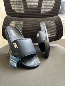 Skecherrs Hyper Burst Soft Slides Navy Blue