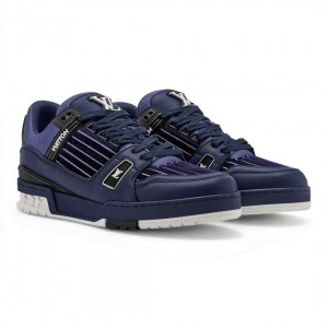 Louiiss Vuitton LV Trainer Sneakers Marine Navy Blue