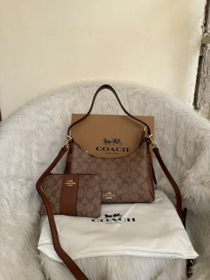  Coacch Laurel Mini Apricot Tan Combo With Wristlet Pouch Original Box Dustcover Tags